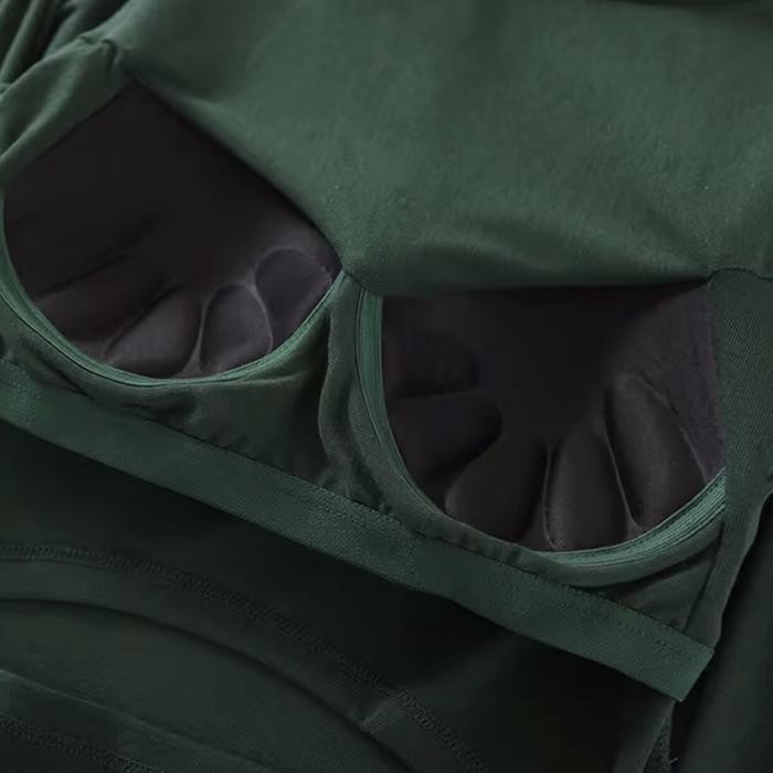 Sz Crop Top Bra Tshirt Round Neck Lengan Panjang Hitam