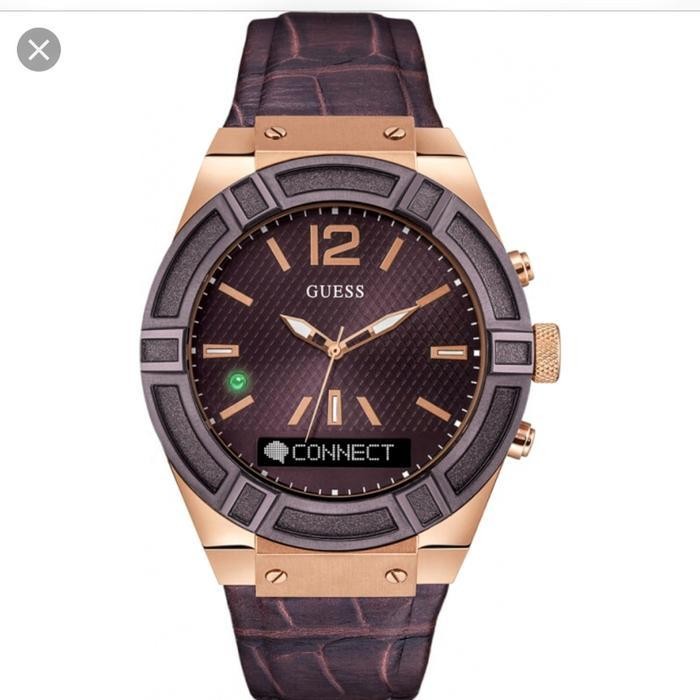 tali jam tangan kulit guess