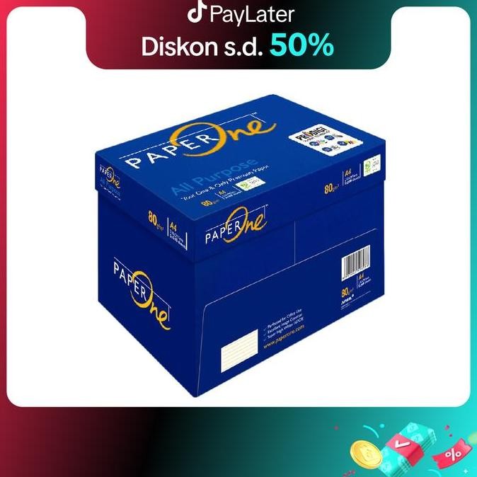 

TERLARIS - PaperOne Kertas A4 80gr All Purpose 1 Box (2500 lembar) Kertas HVS