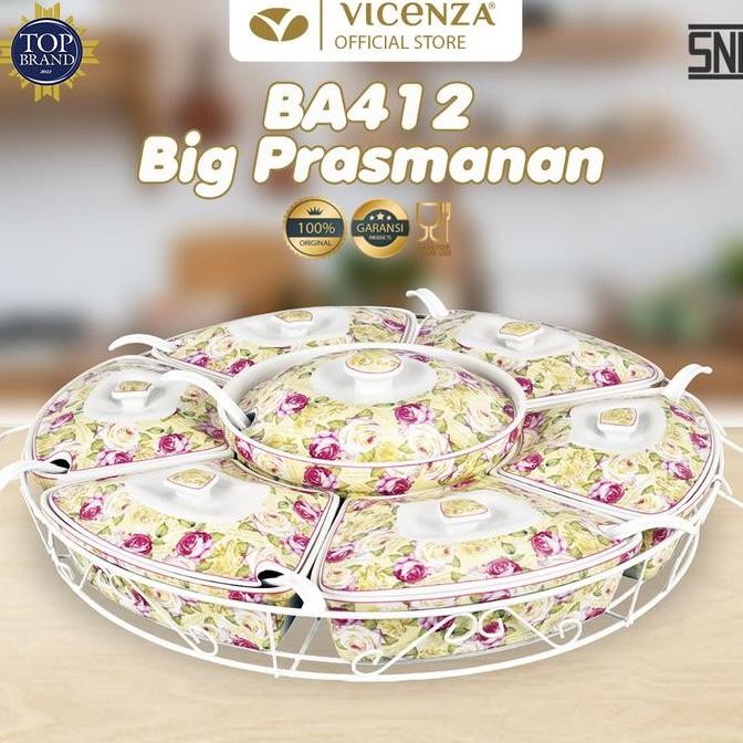 TERMURAH - Vicenza Prasmanan Besar dengan Roda Pemutar BA412 Motif Mawar