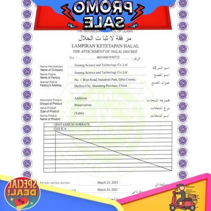 

Top Today Pengawet Makanan Potassium Sorbate | Kalium Sorbate | Pengawet Food Grade