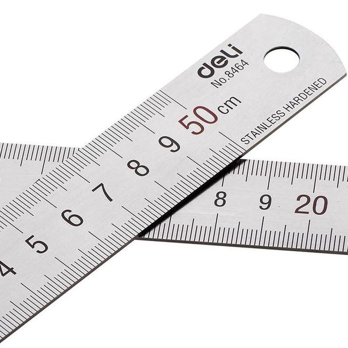 

Penggaris Mistar Besi Stainless 50 Cm Tebal Deli Anti Gores Karat