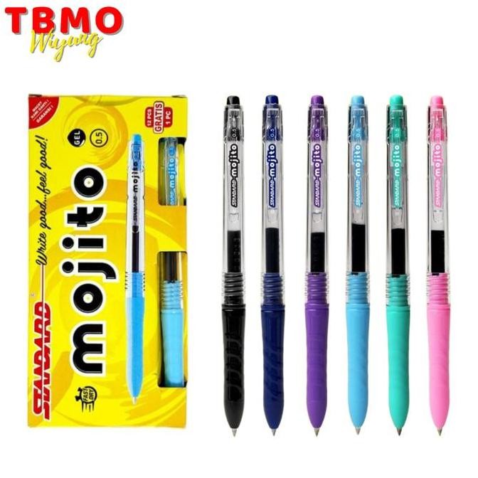 

( 1 Pack ) Tbmo Bolpen / Pulpen / Gel Pen Mojito 0.5Mm Standard Per Pack Isi 12 Pcs