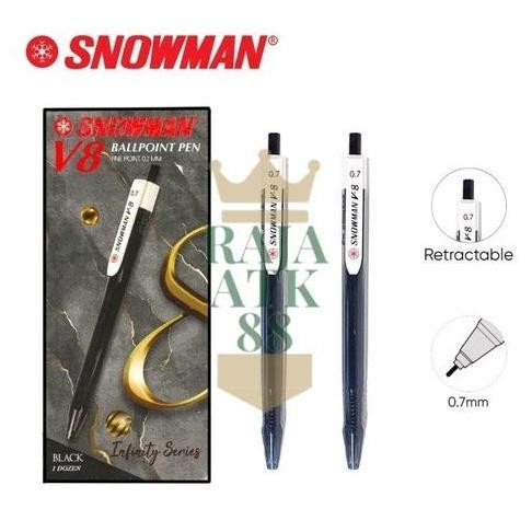 

Bolpen / Ballpoint / Pulpen Snowman V8 / V 8 0.7 Mm - 1 Lusin