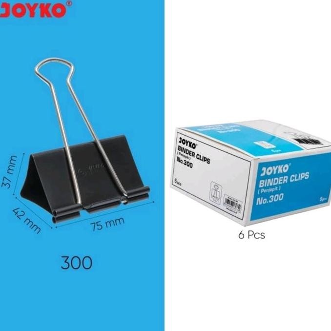 

Joyko Binder Clip No. 300 Hitam - Isi 6 Pcs - Stationery