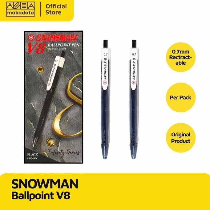 

Pulpen | Bolpen Snowman V8 0.7 Mm (1 Pack) Murah