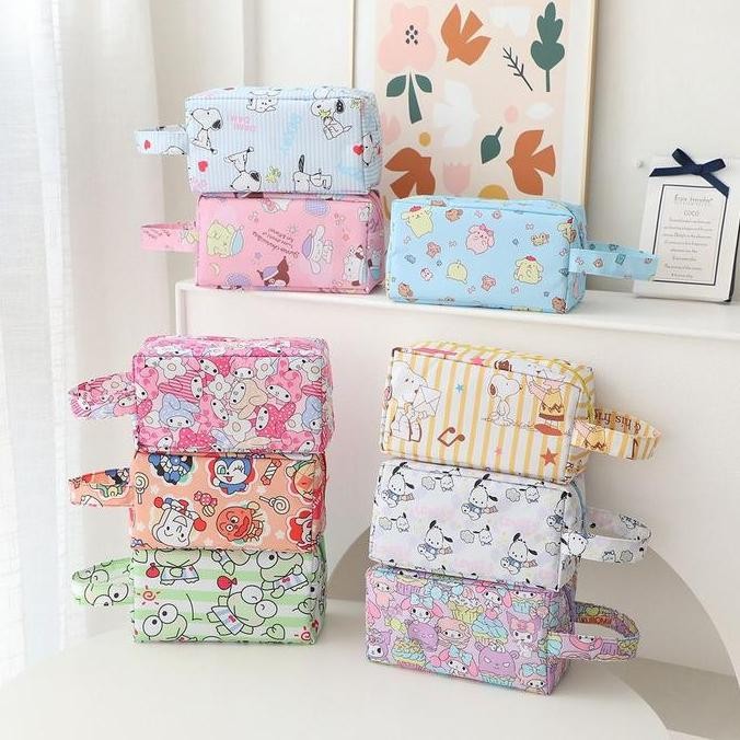 

[Miloli] Pouch Cosmetic Sanrio Melody Kuromi Bag Tas Kosmetik Travel Kotak Pensil Aesthetic Tempat Pensil - F0281
