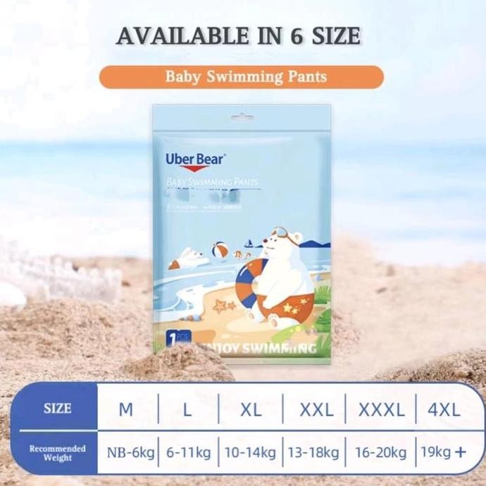 (Allthebest) UBER Premium Popok Renang Bayi Balita Swimpants Sekali Pakai Celana Renang Anak Anti Ai