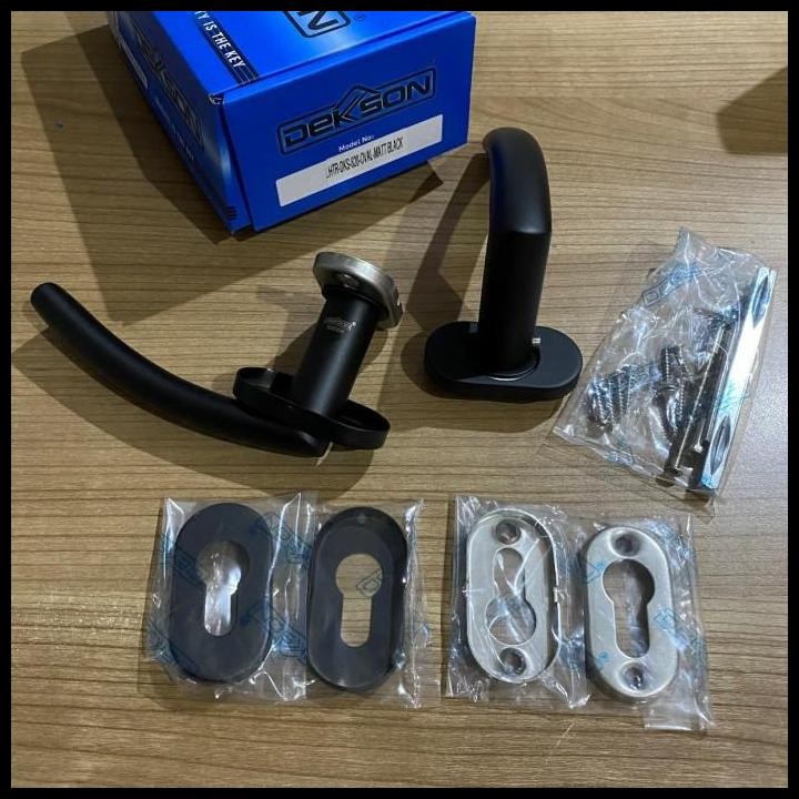 HANDLE DEKKSON LHTR 0820 OVAL MATT BLACK Handle Hitam Pintu Aluminium