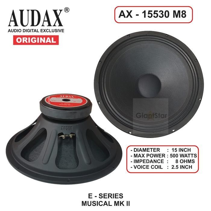 SPEAKER WOOFER AUDAX AX 15530 FULL RANGE 15in 15inch 500 Watt 15" Terbaru Berkualitas