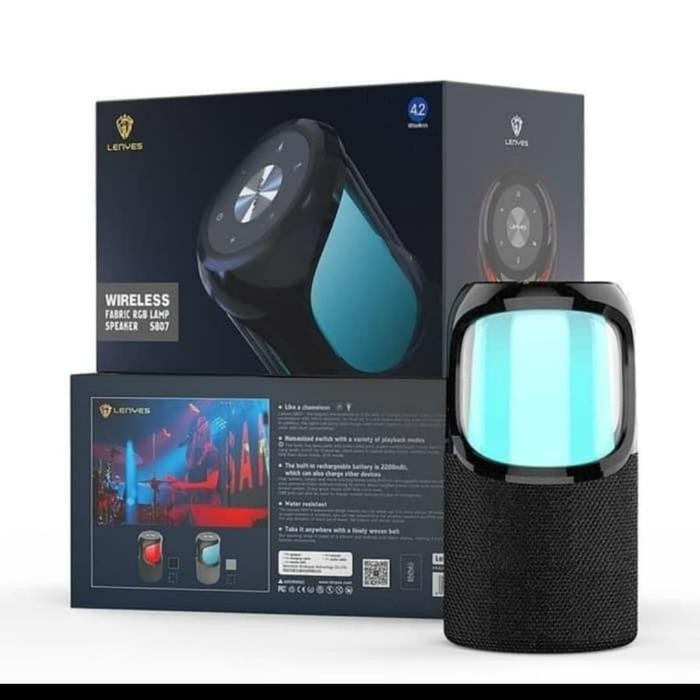 SPEAKER BLUETOOTH LENYES ORI 100% S807 PABRIK RGB LAMP WIERLESS Terbaru Berkualitas