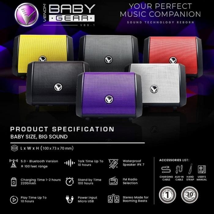 Venom Baby Gear VBG 1 Speaker Bluetooth