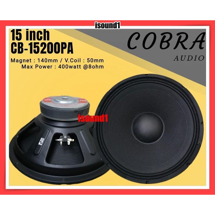 SPEAKER COBRA 15 INCH CB 15200 PA KOMPONEN COBRA 15200 FULL RANGE ORIGINAL Terbaru Berkualitas