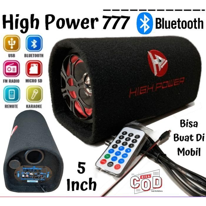 Speaker Aktif High Power 777 Bluetooth Radio | Speaker Tabung Bluetooth 5 Inch Bisa Di Sambung Ke Ak