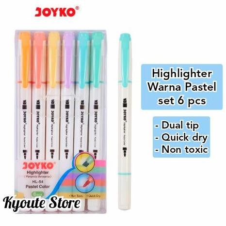 

Joyko Highlighter Pastel Color 6 Pcs Warna Penanda Tulisan Bacaan Buku