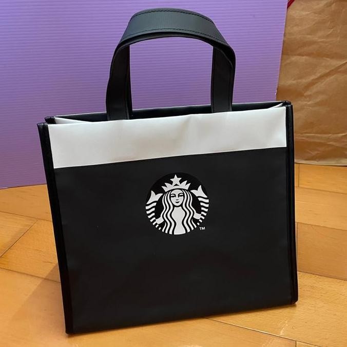 Tas Starbucks Bag Black Pvc Tote Bag