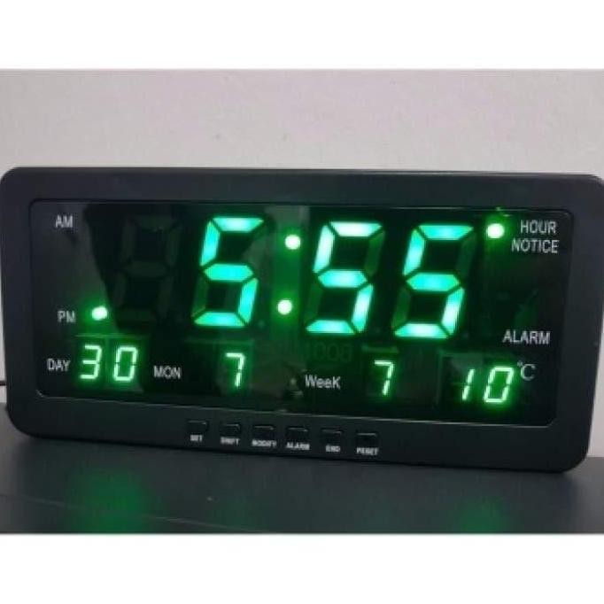 

Jam Dinding Meja Led Digital 1008 + Hari + Bulan + Minggu + Temperatur JS