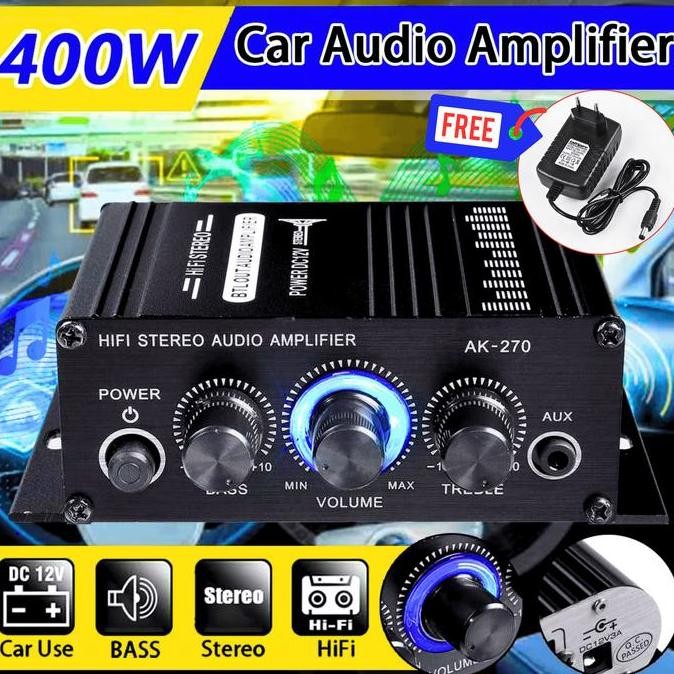 COD LEPY AMPLI AMPLIFIER SUPER BASS KARAOKE MOBIL RUMAH AUDIO MINI HIFI STEREO TREBLE BASS + ADAPTOR