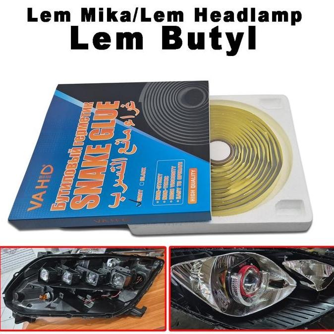 Promo Lem Mika Headlamp Lem Butyl | Lem Retrofit | Lem Cacing | Lem Untuk Custom Mika Headlamp Mobil