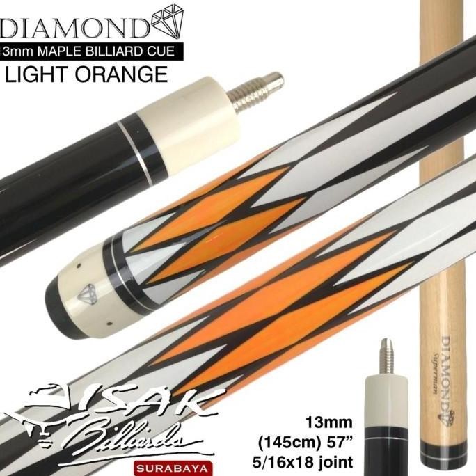 Diamond 13mm Maple Cue | Orange Billiard Stick Bola Besar BEST SELLER