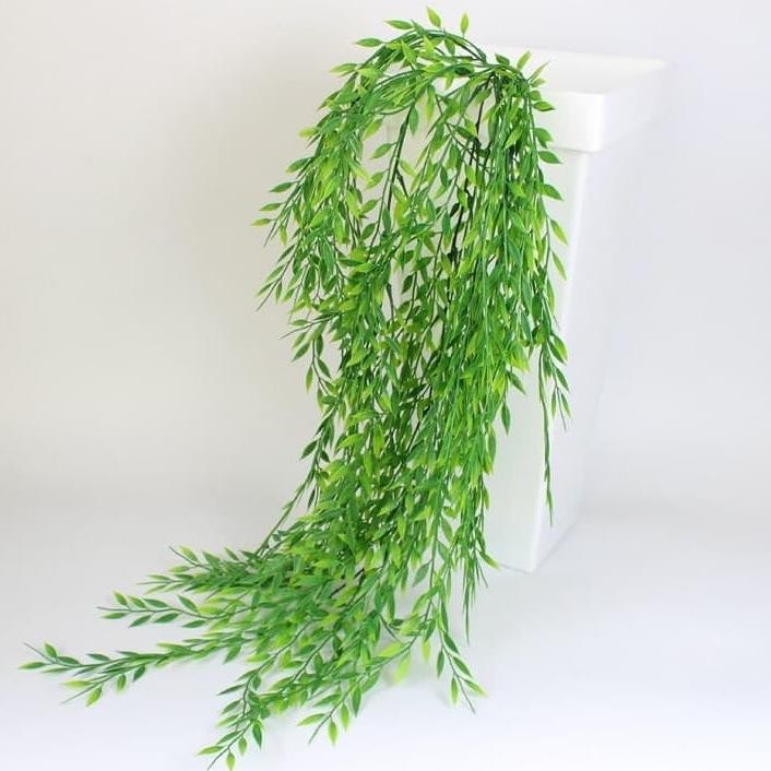 Berkualitas Daun Bambu Gantung Plastik - Pakis Gantung - Daun MonsteraGantung - Tanaman Hias Plastik