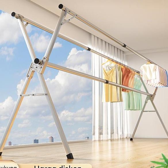 Mmmjemuran Baju Lipat Stainless Steel Tempat Jemuran Baju Jemuran Pakaian Tahan Karat Jemuran Hanger