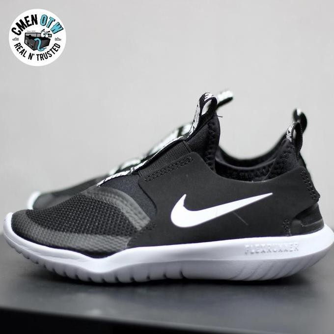 (Allthebest) Sepatu anak original nike flex runner black white