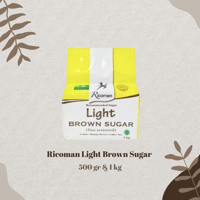 

Baru Ricoman Light Brown Sugar 500gr Gula Coklat Halus untuk Kue