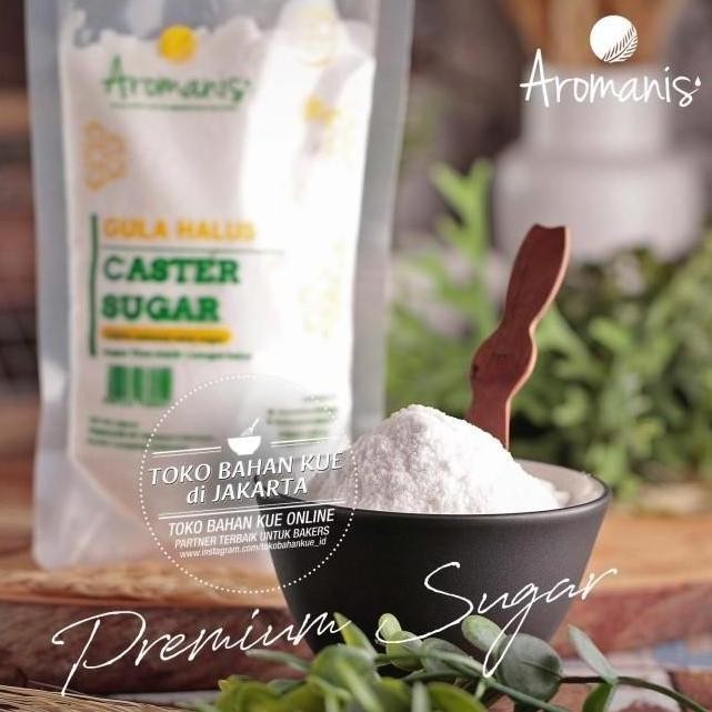 

Baru Aromanis Castor Fine Sugar 500gr Repack Caster Sugar Halus