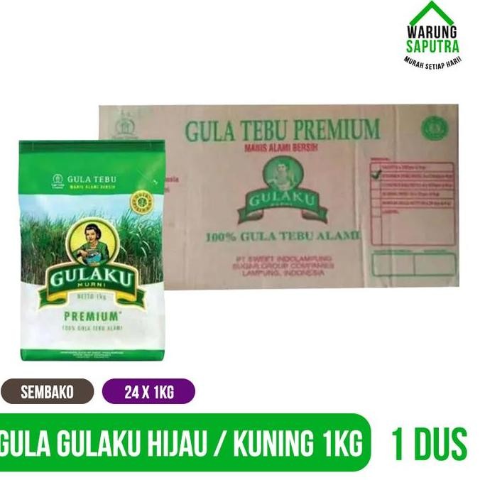 

Baru Gulaku Gula Pasir Hijau / Kuning 1Kg per Dus Isi 24 Pcs