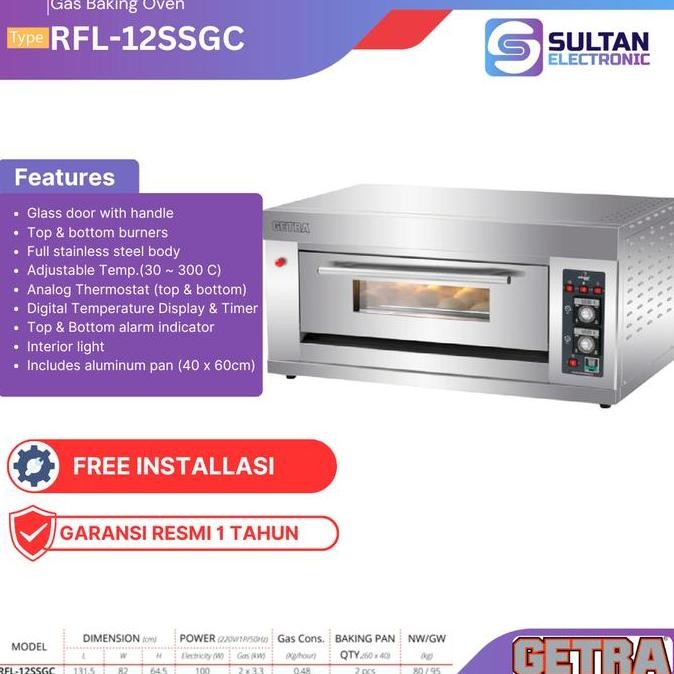 Getra Gas Baking Oven Rfl-12Ssgc / Rfl 12 Ssgc / Rfl12Ssgc / Oven Gas