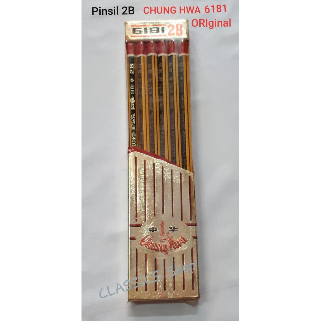 

Pensil 2B Chung Hwa 6181 Original Kayu Salur Kuning Hitam