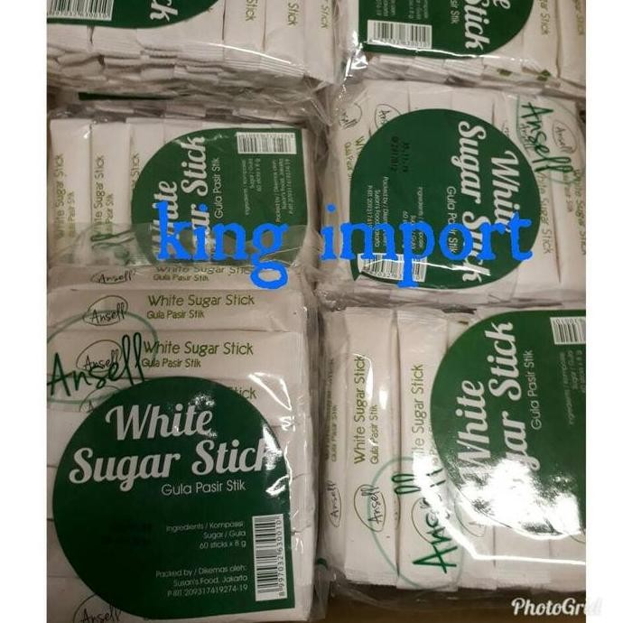 

Baru Ansell Gula Pasir Stick 60x8gr - Gula Stik Sachet Minuman Instan