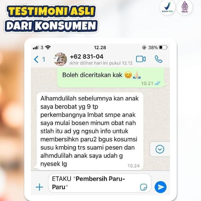 

Sale Susu Pembersih Paru Paru Kotor Asma Sesak Napas Tbc Bronkitis Etaku
