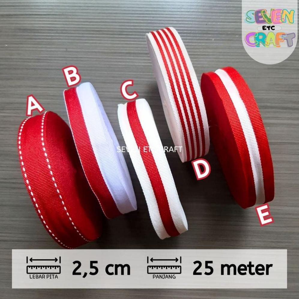 

Ty69 Pita Bis Polyester Merah Putih 2,5 Cm