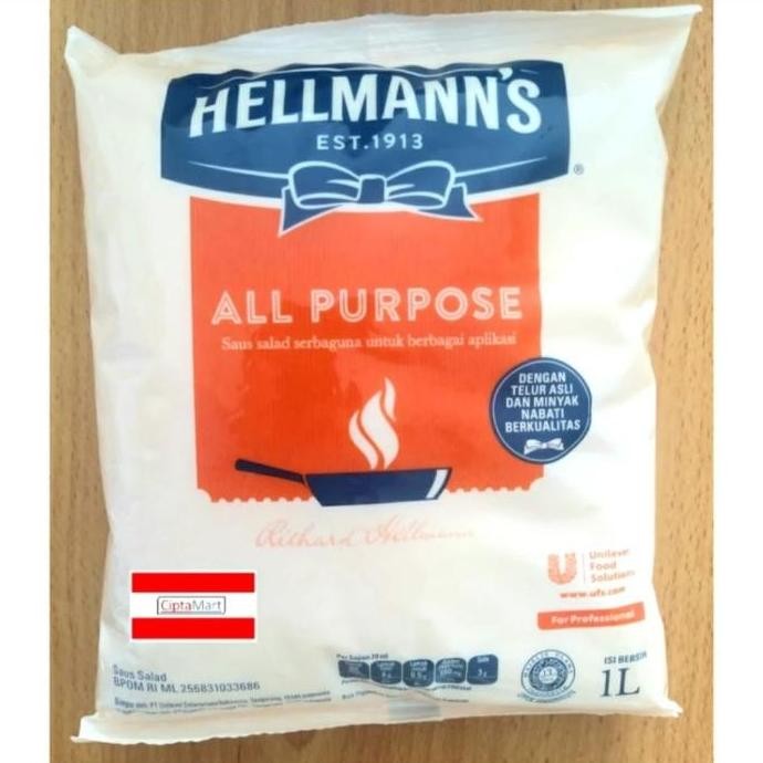 

Tersedia Hellmann's All Purpose Mayo 1 Liter Saus Salad Premium