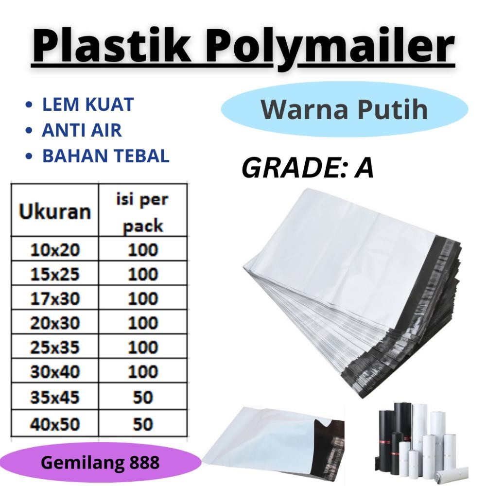

Prermium Plastik Polymailer Lem Uk 15X25 (100Pcs), Plastik Packing Lem Silver, Plastik Lem Bungkus Paket Berkualitas