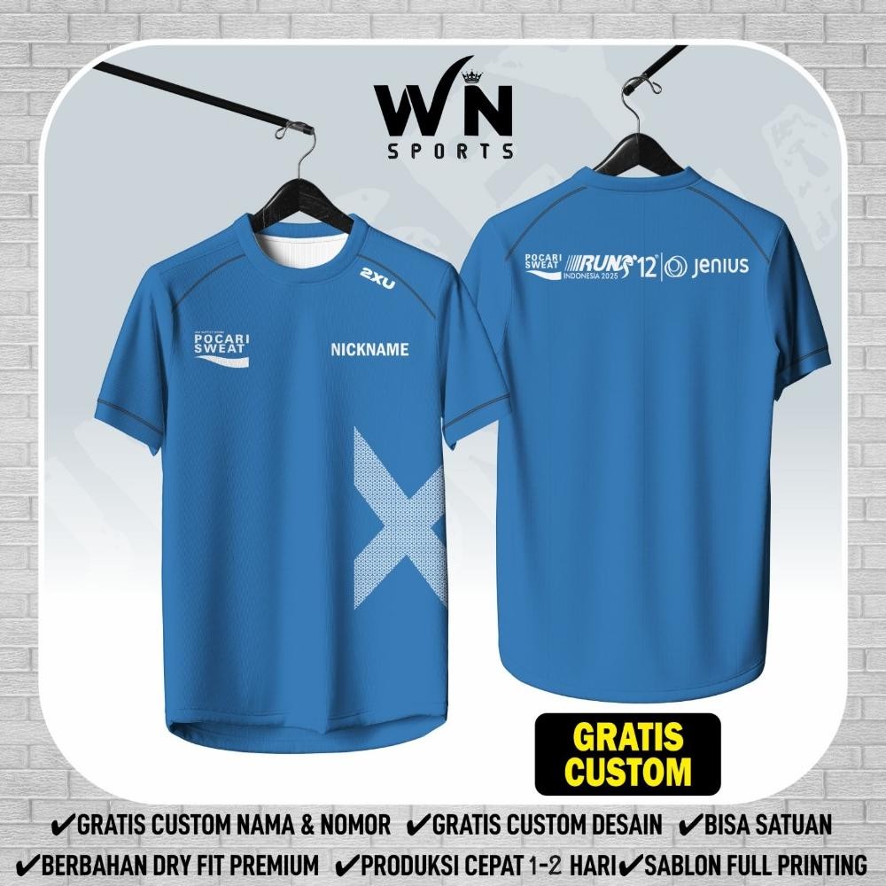(Terbaru) Jersey Running POCARI SWEAT RUN 2025 Baju Olahraga Lari 2XU Dryfit Pria wanita (Terlaris)