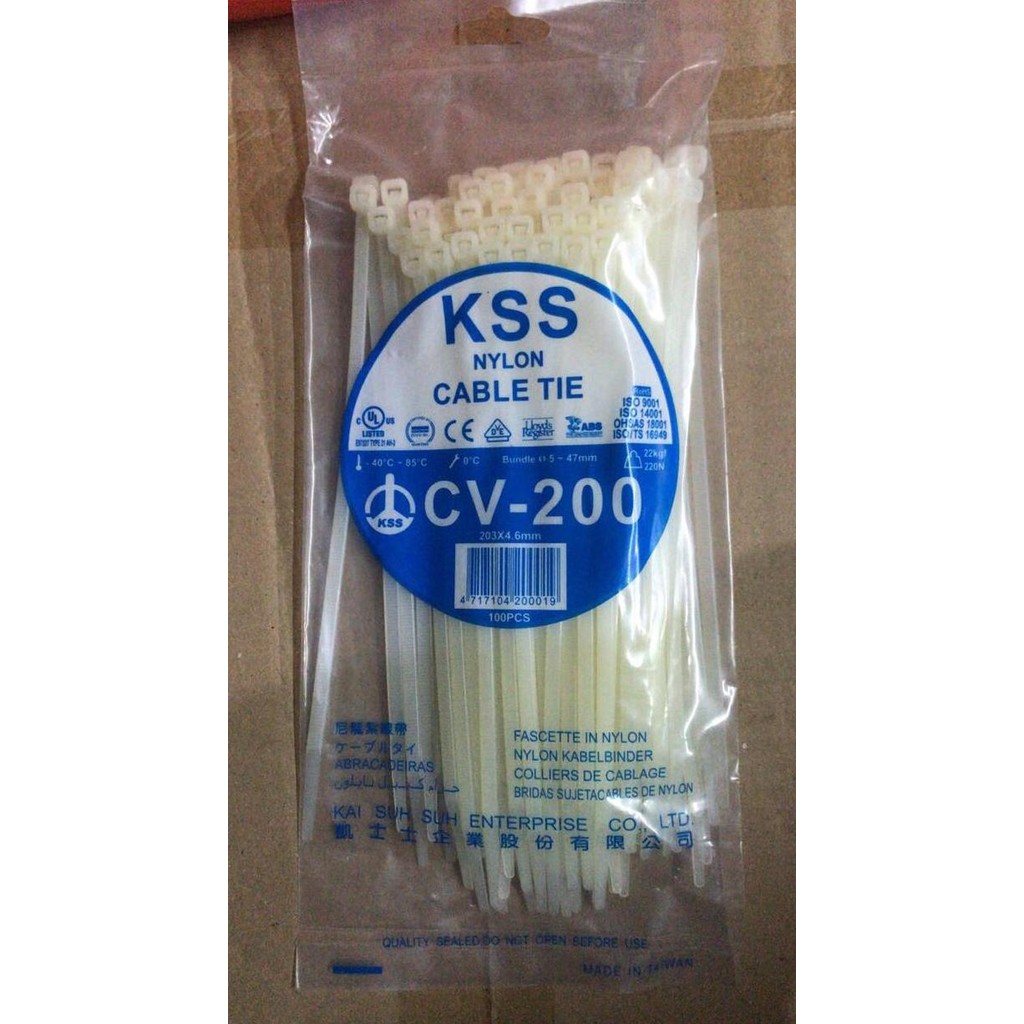 

Diskon! Kabel Ties KSS 20cm x 4.6mm Nylon Tahan Tarik - Isi 100pcs