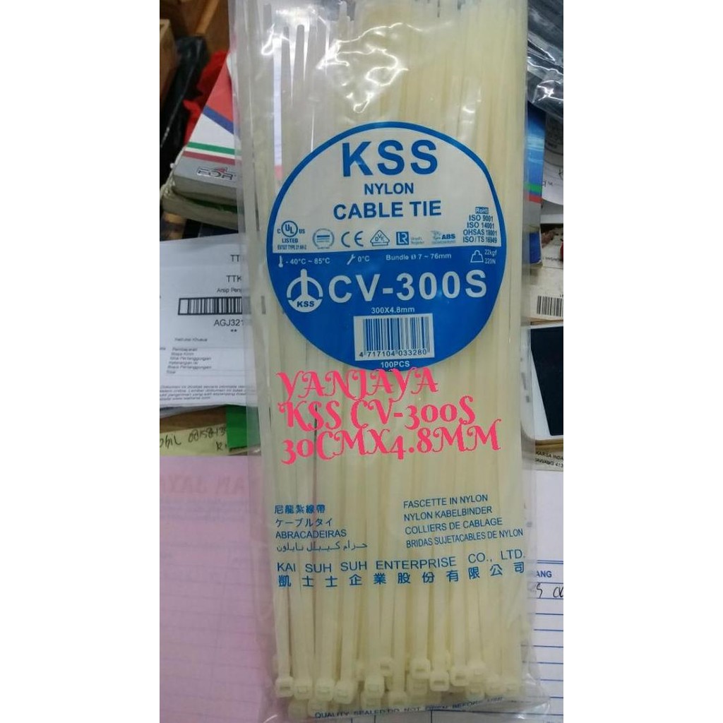 

Diskon! Kabel Ties KSS CV-300S 30cm x 4.8mm Tahan Panas Isi 100pcs