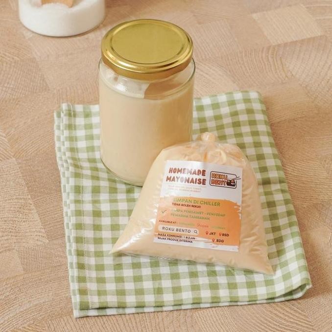 

Tersedia Mayonaise Roku Bento 500gr Homemade - Saus Mayo Salad dan Sandwich
