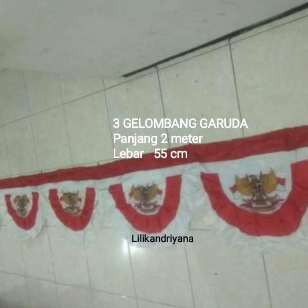Diskon Grosir Umbul Umbul Bendera Merah Putih Garuda 3 Gelombang Besar