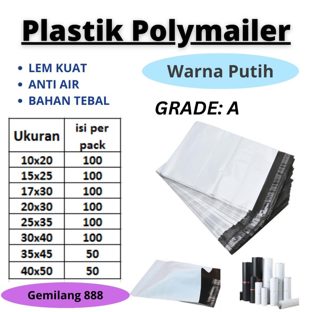 

Promo Plastik Packing Polymailer Silver Uk 40X50 (50Pcs), Plastik Packing Lem, Plastik Olshop Termurah