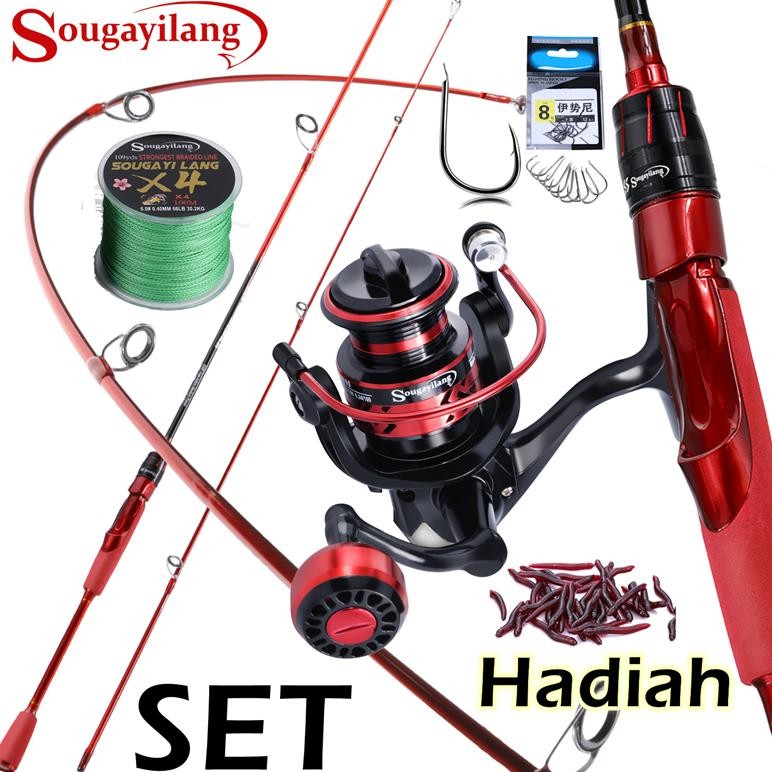 Terlaris Sougayilang Joran Set 4-12Lb Joran Pancing 1000-4000 Reel Joran Pancing Set Lengkap Full Se