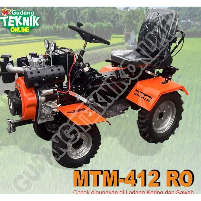 MESIN TRAKTOR MINI 4 RODA MATSUMOTO MTM 412 RO / MESIN TRAKTOR BAJAK SAWAH KEBUN KERING BASAH CULTIV