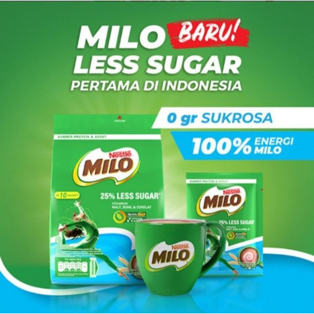 

[BUY 1 GET 1 FREE] MILO LESS SUGAR SACHET 28 GRAM SUSU BUBUK ECERAN ENAK HALAL MURAH (Gratis Random Gift) SALEEE!!!