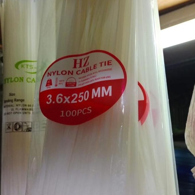 

Diskon! HZ Nylon Cable Tie 3.6x250mm - Kabel Ties 25cm Isi 100pcs