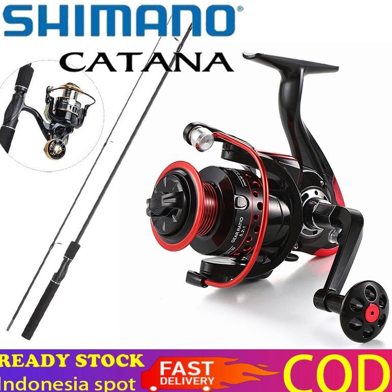 Terlaris Shimano Set Pancing 1.65M/1.8M Joran Pancing Reel Pancing Laut Tarikan Pancing Metal Fishin