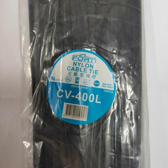 

Diskon! Cable Ties FORT CV-400L 40cm x 4.8mm - Isi 100pcs Warna Hitam