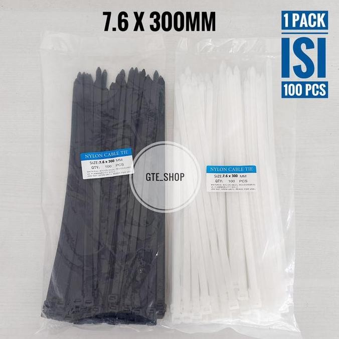 

Diskon! Kabel Ties 30cm x 7.6mm isi 100pcs - Cable Tie Jumbo Heavy Duty UL Grade